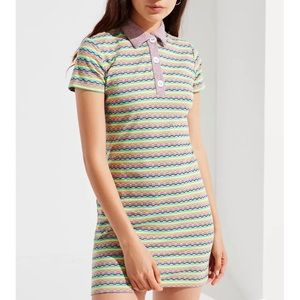 UO Knit Polo Shirt Dress XS